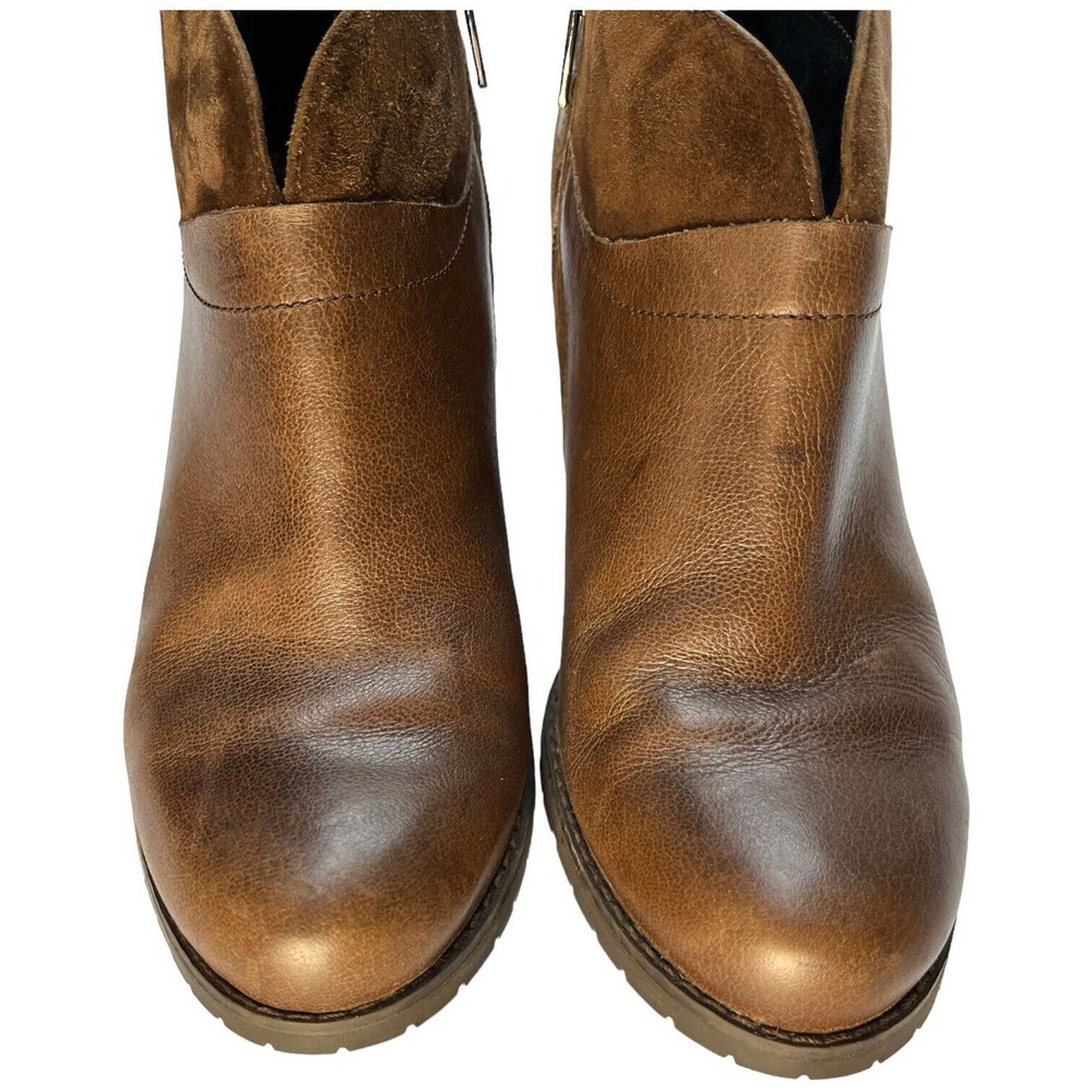 Clarks Artisan Mission Parker Leather Heeled Ankle Chelsea Bootie Brown 7.5 - Picture 10 of 14
